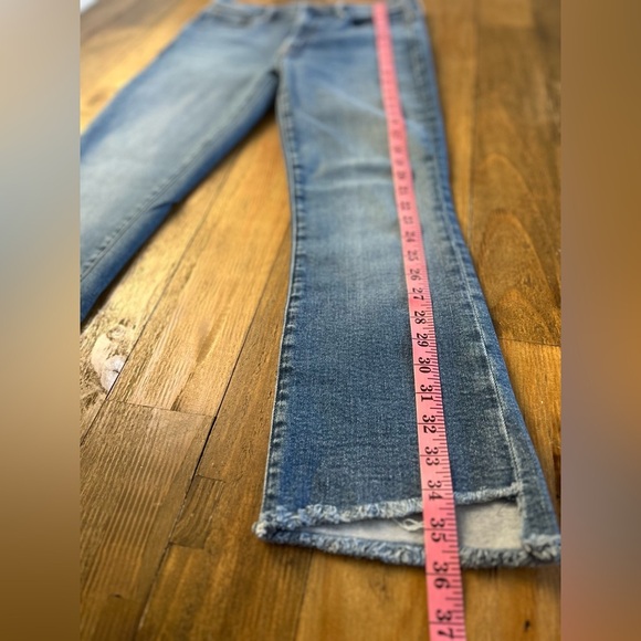 MOTHER  The Insider Crop Step Fray Light Blue Flare Jeans for Women - Picture 10 of 15